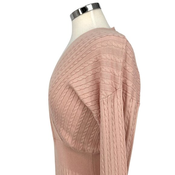 Lucky Brand Blush Cable Knit Sweater Dress Pink Size Petite Medium NWT - Picture 5 of 13